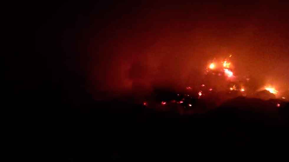 Tres dotaciones de bomberos trabajaron en el incendio de un depósito