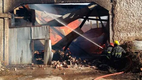 Incendio en una maderera: trabajaron varias dotaciones de bomberos