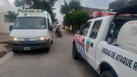 Rápido accionar de Bomberos salvó la vida a un bebé de Villa Nueva