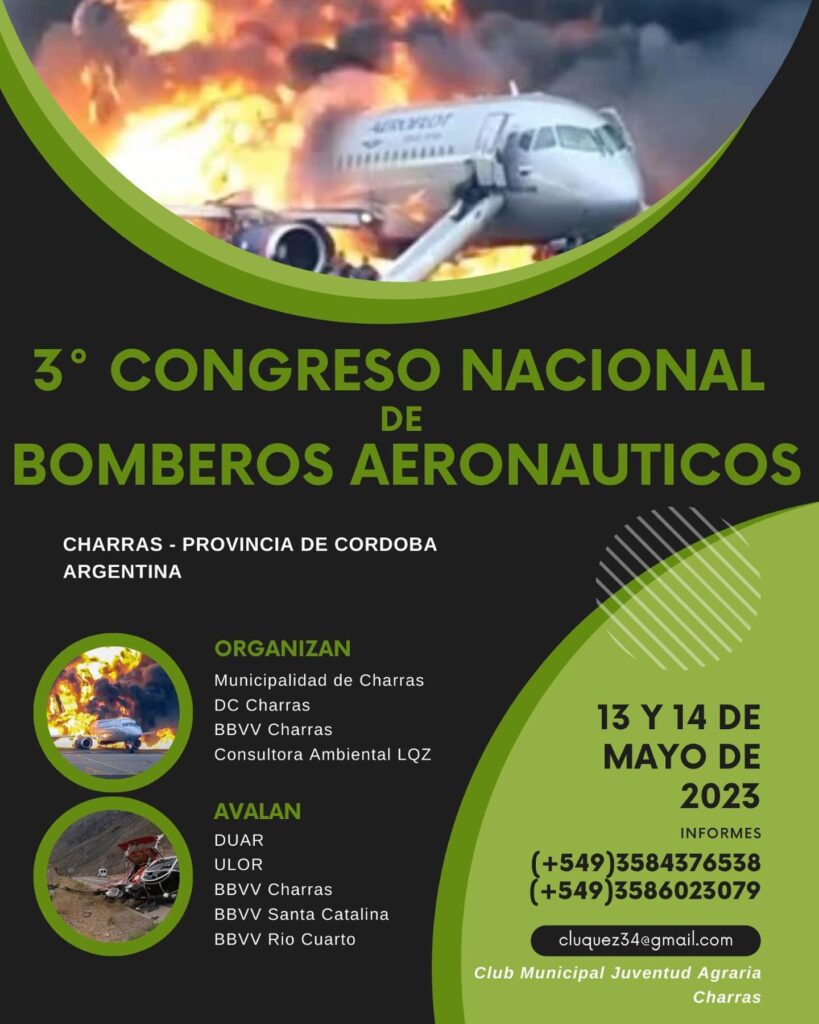 Charras prepara el 3° Congreso Nacional de Bombero Aeronáutico
