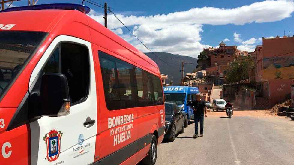 Los bomberos de Huelva ya están operando en Marruecos