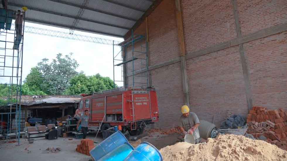 Avance de las obras del cuartel de Bomberos de Puerto Tirol