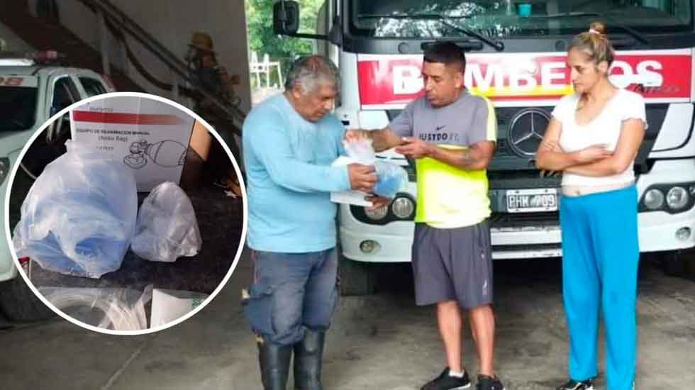 Vecinos donaron un equipo de reanimación manual a Bomberos