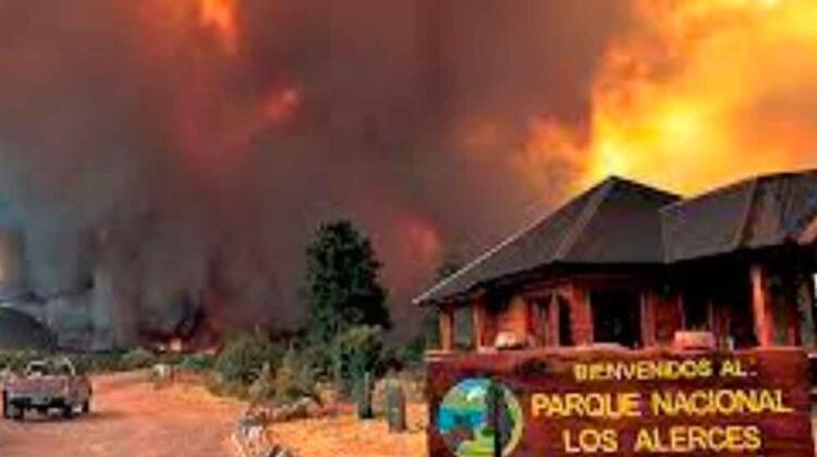 Incendio en los Alerces: más de 100 bomberos voluntarios a disposición