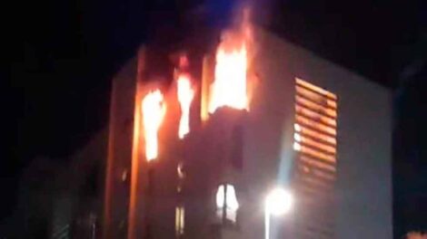 Dos bomberos en un incendio en Marbella