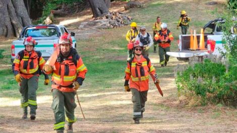 Bomberos Voluntarios de Chubut trabajan en incendio de Los Alerces