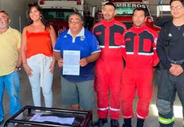 Bomberos de Puerto Pirámides recibieron donación de Lotería del Chubut