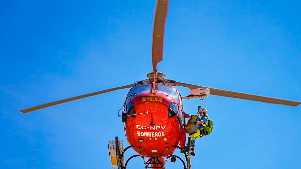 Accidente de un helicóptero de Bomberos en Guadarrama