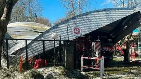 Cuartel de bomberos fue destrozado por histórica granizada