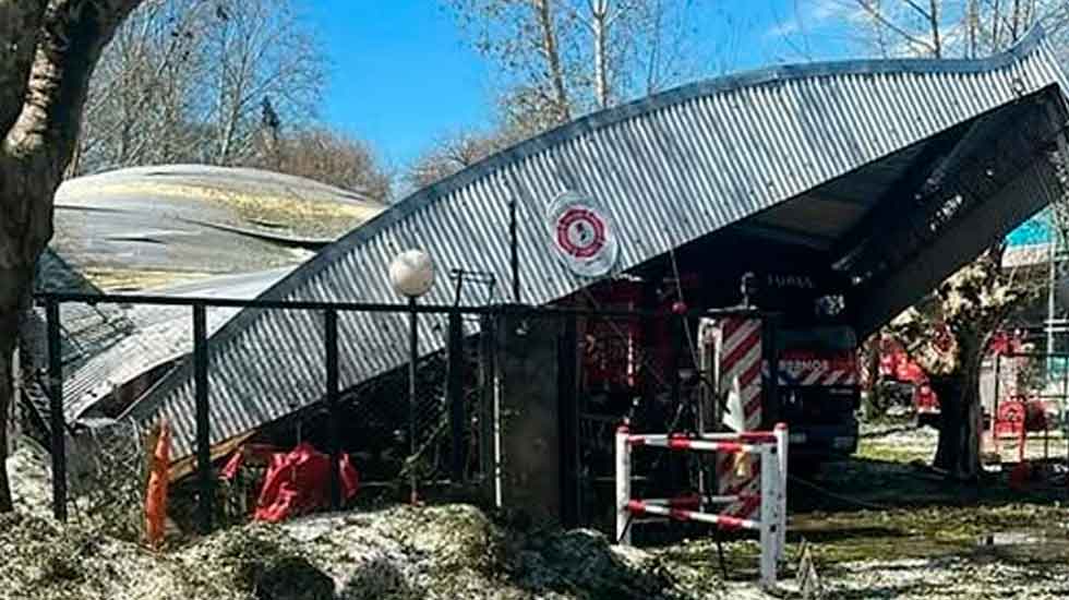 Cuartel de bomberos fue destrozado por histórica granizada