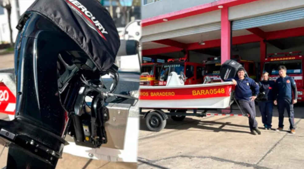 Bomberos suman un nuevo motor para su embarcación