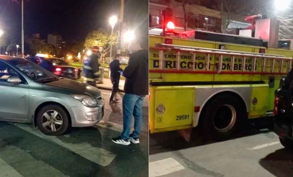 No escuchó la sirena del camión de bomberos y causó un triple choque
