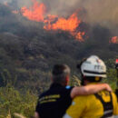 Un bombero terminó herido por la descarga de un avión hidrante