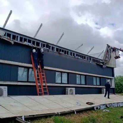 Colapsó la estructura del Centro de Entrenamiento y Capacitación de Villa Elisa