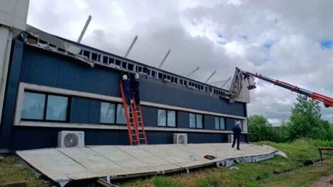 Colapsó la estructura del Centro de Entrenamiento y Capacitación de Villa Elisa