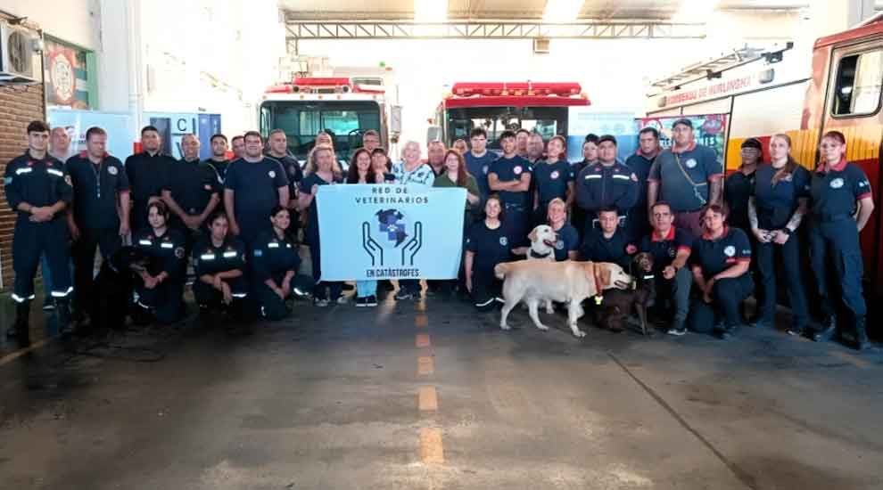 Veterinarios capacitaron a bomberos K9 en atención de emergencias animales