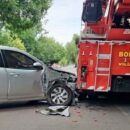 Chocaron Una Unidad De Bomberos Que Estaba Estacionada Frente Al Cuartel