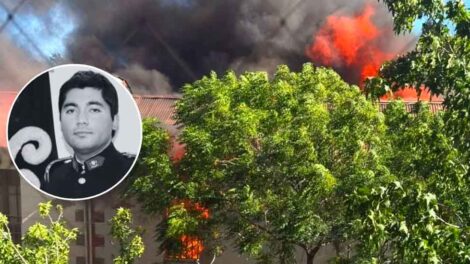 Bombero muere tras derrumbe en incendio en el centro de Santiago