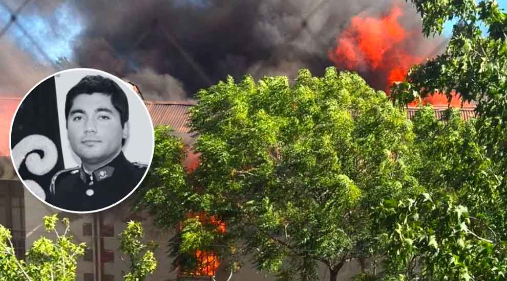 Bombero muere tras derrumbe en incendio en el centro de Santiago