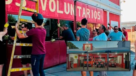 Bomberos de San Pedro renuevan el acceso principal de su cuartel central