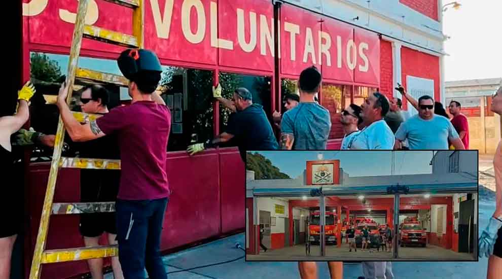 Bomberos de San Pedro renuevan el acceso principal de su cuartel central