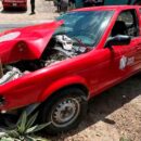 Patrulla de Bomberos y Protección Civil chocó contra un poste en Las Mojoneras