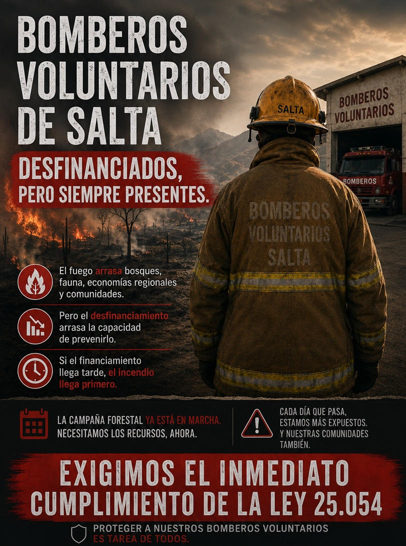 Salta: El desfinanciamiento estatal paraliza a los bomberos voluntarios
