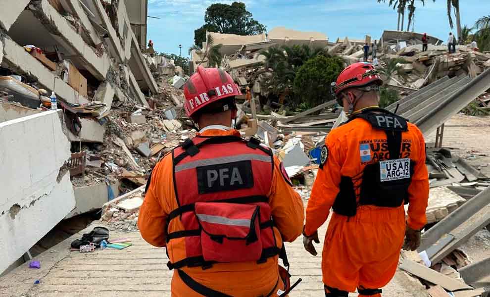 Las brigadas USAR de Argentina consolidan su campamento operativo y multiplican frentes de búsqueda