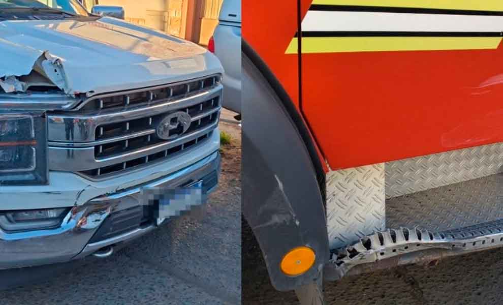 Camioneta y un camión de Bomberos protagonizaron un choque en Comodoro Rivadavia