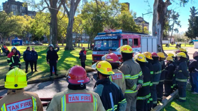 Bomberos de la Regional III se capacitaron en maniobras de abastecimiento hidráulico