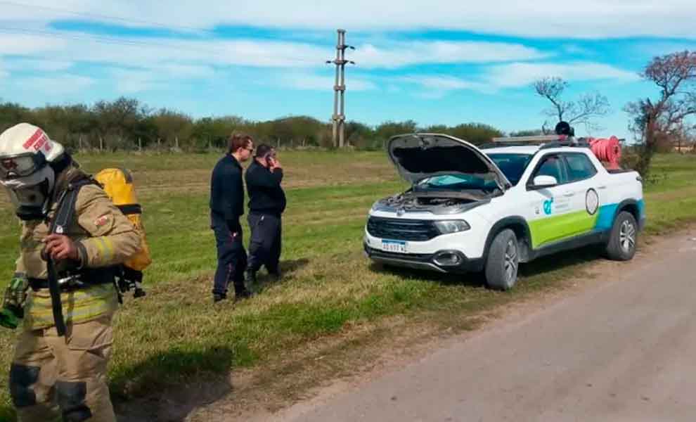 Un vehículo de Bomberos de Pueblo Belgrano sufrió un principio de incendio
