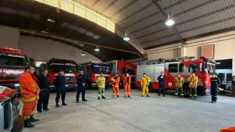 Bomberos de la Regional 7 realizaron un entrenamiento sobre incendios forestales en Carcarañá
