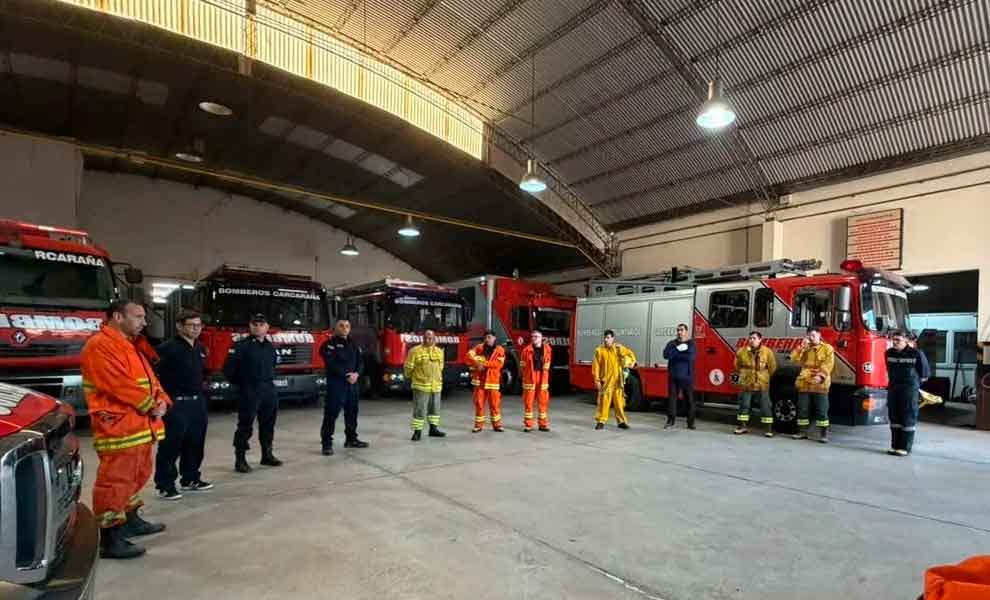 Bomberos de la Regional 7 realizaron un entrenamiento sobre incendios forestales en Carcarañá